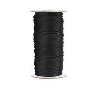 WedDecor Cordon élastique Rond de 2,5 mm, 25 m, pour Masque à Coudre, Bande élastique, 25 mètres, Corde élastique tressée Douce, Couture et Tricot, Arts et travaux manuels, Cordon élastique Noir