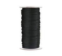 WedDecor Cordon élastique Rond de 2,5 mm, Bande élastique pour Masque de Couture, Bricolage tressé Doux, Couture, Fabrication de vêtements, Cordon élastique, Noir 3 mètres