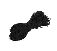 WedDecor Couture Cordon Élastique Bobine Fil, Élastique Corde Fil pour la Fabrication Bracelets,Vêtements,Tricotage,DIY Projets,Bijoux Faisant,Ceinture,Colliers - 2mm Noir (Rond), 2 Metres