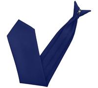 WedDecor Cravate à clipser pour homme en polyester solide pré-nouée, réglable et lavable, cravate formelle d'affaires pour remise de diplôme, école, uniformes, mariages et fêtes (bleu marine)