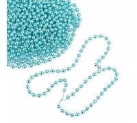 WedDecor Guirlande de Noël en perles métalliques turquoise 9 mètres, chaîne de perles brillantes pour décoration de sapin de Noël, chaîne de perles pour travaux manuels, ornements, décoration de fête