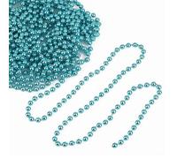 WedDecor Guirlande de perles métalliques de Noël turquoise foncé - 9 mètres de fil de perles brillantes pour décoration de sapin de Noël, chaîne de perles pour travaux manuels, ornements, vacances et