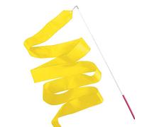 WedDecor Gymnastique Rythmique Danse Rubans avec Banderole Canne Baton Twirling Exercice, Décoration Fête, Cadeaux 4 Mètre, Rose, Simple - Jaune