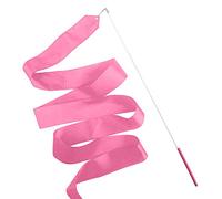 WedDecor Gymnastique Rythmique Danse Rubans avec Banderole Canne Baton Twirling Exercice, Décoration Fête, Cadeaux 4 Mètre, Rose, Simple - Rose Clair