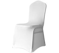 WedDecor Housse de chaise blanche protectrice extensible en élasthanne avec face plate pour décoration de mariage, hôtel, conférences, événements, restaurant, anniversaires et fêtes de Noël, 1 pièce