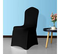 WedDecor Housse de chaise de protection noire extensible en élasthanne pour décoration de mariage, hôtel, conférence, événements, restaurant, fêtes d'anniversaire et de Noël, 1 pièce