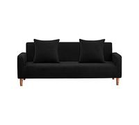 WedDecor Housses de canapé 4 Places en Velours Extensible, Housses de canapé, Protections de canapé pour Salon, antidérapantes, 235 cm x 310 cm, Noir