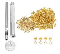 WedDecor Œillet Cadre Outils 100Pcs 4mm Doré Oeillets Avec 3pcs Main Outils pour Fixation Passages En Travail Du Cuir, Arts & Artisanat Projets,Scrapbooking,Vêtements