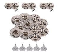 WedDecor KAM Lot de 10 boutons de rechange pour jeans, vestes, vêtements en alliage, sans couture, 22 mm, argenté