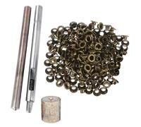 WedDecor Kit de 100 œillets de 2 mm avec 3 outils d'installation pour vêtements, maroquinerie, projets de bricolage, loisirs créatifs et scrapbooking Bronze