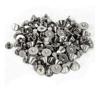 WedDecor Laiton Seau Champignon Cônes Vis Arrière Plat Clous Rivets pour Maroquinerie Sacs Chaussures Punk Pointe Vêtements Décoration DIY Projets,15mm,Argent,100pcs