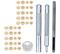 Weddecor Lot de 10 boutons pression à ressort en S avec kit d'outils de fixation pour maroquinerie, couture, loisirs créatifs, vêtements et réparation Doré 12 mm