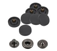 WedDecor Lot de 10 boutons-pression à ressort en S de 15 mm, 4 pièces durables, capuchon en plastique avec dos en métal noir métallisé pour vêtements, tissus, sacs, jeans, travaux manuels, noir