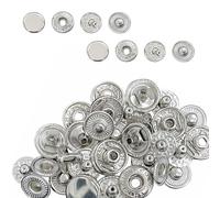 WedDecor Lot de 10 boutons pression à ressort en S de 20 mm en 4 parties pour maroquinerie, couture, vestes, chemises, tissus, réparation, projets de bricolage, argenté