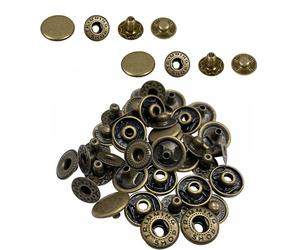 WedDecor Lot de 10 boutons pression à ressort en S de 20 mm en 4 parties pour maroquinerie, couture, vestes, chemises, tissus, réparation, projets de bricolage, bronze