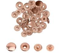 WedDecor Lot de 10 boutons pression en S de 15 mm en 4 parties pour maroquinerie, couture, vestes, chemises, tissus, réparation, projets de bricolage, or rose
