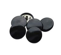 WedDecor Lot de 10 boutons-pression gris et blanc de 15 mm sans couture pour maroquinerie, couture, vestes, chemises, projets de réparation de tissu (noir brillant, 10)