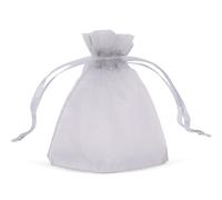 WedDecor Lot de 10 mini sacs en organza avec cordon de serrage Argenté 7 cm x 9 cm - Petits sacs cadeaux transparents pour cadeaux de mariage, Noël, anniversaires, bijoux, fournitures de fête