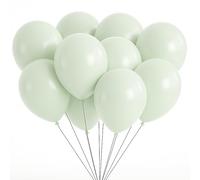 WedDecor Lot de 100 ballons à l'hélium de qualité macaron pour anniversaire, fête prénatale, décorations festives, fournitures pour enfants, vert pastel