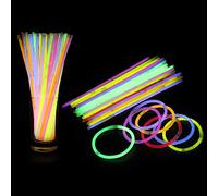 WedDecor Lot de 100 bâtons lumineux fluorescents de 20,3 cm pour fabrication de colliers, bracelets, bracelets, lunettes de vue pour anniversaire, anniversaire de mariage, fournitures de fête