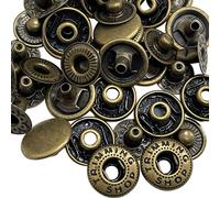 WedDecor Lot de 100 boutons pression à ressort en S de 12 mm en 4 parties pour maroquinerie, couture, vestes, chemises, tissus, réparation, projets de bricolage, bronze