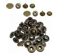 WedDecor Lot de 100 boutons pression à ressort en S de 12 mm en 4 parties pour maroquinerie, couture, vestes, chemises, tissus, réparation, projets de bricolage, bronze