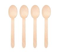 WedDecor Lot de 100 cuillères jetables en bois pour mariage, fête, pique-nique, barbecue, Noël, voyage