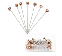 WedDecor Lot de 100 épingles à matelasser Or Rose avec têtes Rondes en Perles - Épingles à tête Ronde pour Couture, Fabrication d'écharpes, Hijab et couvertures en Tissu - Idéales pour la Couture, Le