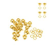 WedDecor Lot de 100 œillets longs dorés de 8 mm avec rondelles, œillets durables pour travaux manuels en cuir, projets d'artisanat et de couture, parfaits pour vêtements, sacs et scrapbooking