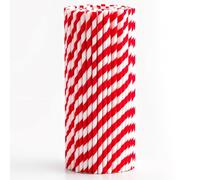 WedDecor Lot de 100 pailles de fête en papier biodégradables, idéales pour boire des cocktails, des boissons froides et de l'alcool, convient pour toutes les occasions, Noël, fêtes, rouge et blanc