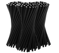 WedDecor Lot de 100 pailles jetables en papier, idéales pour boire des cocktails, des boissons froides et de l'alcool, adaptées à toutes les occasions et mariages, Noël, fêtes, noir