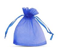 WedDecor Lot de 100 petits sacs cadeaux en organza, 7 cm x 9 cm, bleu roi, petits sacs en organza pour dragées de mariage, bijoux, bonbons, petits cadeaux, Noël, fête de mariage