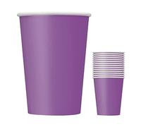 WedDecor Lot de 14 gobelets jetables en Carton de 266 ML, Parfaits pour Servir des Boissons Chaudes ou Froides, Une fête prénatale, Un Pique-Nique, Un Mariage et des événements de Noël, Violet foncé