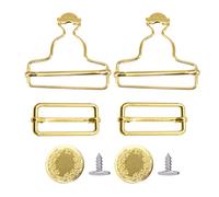 WedDecor Lot de 2 boucles en métal pour salopette et jeans - Clips réglables pour bretelles, sacs, bretelles, robes, combinaisons, 40 mm - Doré