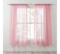 WedDecor Lot de 2 rideaux transparents rose pâle filtrant la lumière avec passe-tringle pour fenêtres, portes, salon, chambre à coucher, terrasse, cuisine, hôtel et café