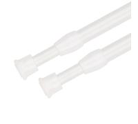 WedDecor Lot de 2 tringles à rideaux télescopiques blanches de 83 cm à 150 cm - Tringle à ressort réglable pour rideaux de douche, rails de garde-robe, rangement, caravanes et armoires