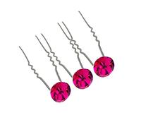 WedDecor Lot de 20 épingles à cheveux rose vif avec grand strass cristal pour femmes filles boucles et tous types de cheveux accessoires de mariage