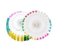 WedDecor Lot de 200 épingles à matelasser multicolores vives avec têtes de perles en forme de cœur - Épingles droites pour couture, fabrication d'écharpes, hijab et couvertures de tissu - Épingles