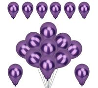 WedDecor Lot de 25 ballons métalliques violets brillants de 12,7 cm pour anniversaire, fête prénatale, mariage, petite sirène, festivals, carnaval, décorations de fête