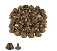 WedDecor Lot de 25 capuchons de rivets coniques de 14 mm avec clous métalliques de 9 mm, rivets de pieds de sac résistants à la rouille, clous de base de protection pour sacs à main, ceintures