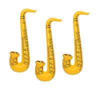WedDecor Lot de 3 ballons gonflables pour guitare, saxophone, instruments de musique pour enfants et adultes, décoration de fête, enterrement de vie de jeune fille, jaune