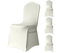 WedDecor Lot de 4 housses de chaise de protection extensibles en élasthanne pour décoration de mariage, hôtel, conférences, événements, restaurant, fêtes d'anniversaire et de Noël Ivoire