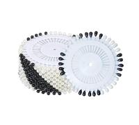 WedDecor Lot de 40 épingles à coudre à tête perlée - Longues épingles droites noires et blanches pour fleurs, mariage, matelassage, couture, tricot et loisirs créatifs