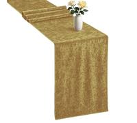 WedDecor Lot de 5 chemins de table en velours écrasé de qualité supérieure - Tissu doux à paillettes dorées pour cuisine, banquet de mariage et événements spéciaux - Décoration de table de fête