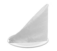 WedDecor Lot de 5 serviettes de Noël blanches de 50,8 cm en polyester de qualité supérieure pour décorations de Noël - Bords ourlés - Serviettes lavables pour la maison, le restaurant, les mariages,