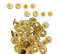 WedDecor Lot de 50 boutons pression à ressort en S de 20 mm en 4 parties pour maroquinerie, couture, vestes, chemises, tissus, réparation, projets de bricolage, doré