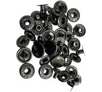 WedDecor Lot de 50 boutons pression à ressort en S de 20 mm en 4 parties pour maroquinerie, couture, vestes, chemises, tissu, réparation, projets de bricolage, gris acier