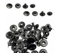 WedDecor Lot de 50 boutons pression à ressort en S de 20 mm en 4 parties pour maroquinerie, couture, vestes, chemises, tissu, réparation, projets de bricolage, gris acier