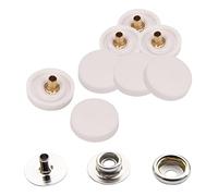 WedDecor Lot de 50 boutons pression sans couture de 15 mm, 4 pièces de boutons-pression durables, capuchon en plastique avec petits boutons-pression en métal argenté pour sacs, artisanat, jeans