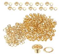 WedDecor Lot de 50 œillets en laiton durable sans nickel avec rondelles de 4 mm pour toile, chaussures, vêtements, ceintures, sacs et loisirs créatifs en tissu, décoration du cuir Doré rose